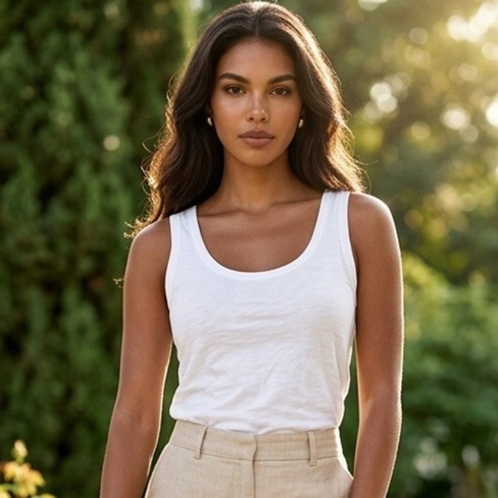 Pure Jill by‎ J. Jill XLP Easy Tank White Pima Cotton Spandex XL Petite